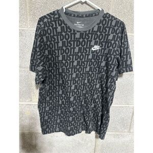 Nike Shirt Men's HBR 2 Just Do It Graphic T-Shirt Size M Gray Sportswear